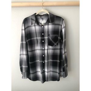 Black and White Plaid Blouse